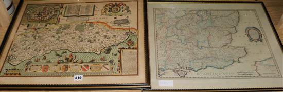 2 maps of the South East 45x56